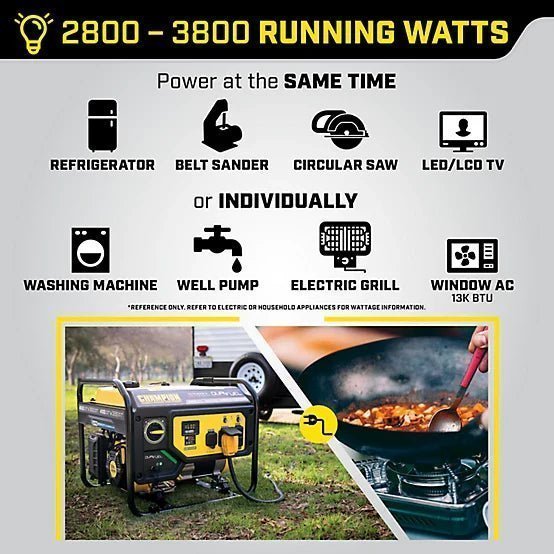 New!Champion Power Equipment 4550-Watt Dual Fuel RV Ready Portable Generator with CO Shield, 200970 - Image 2