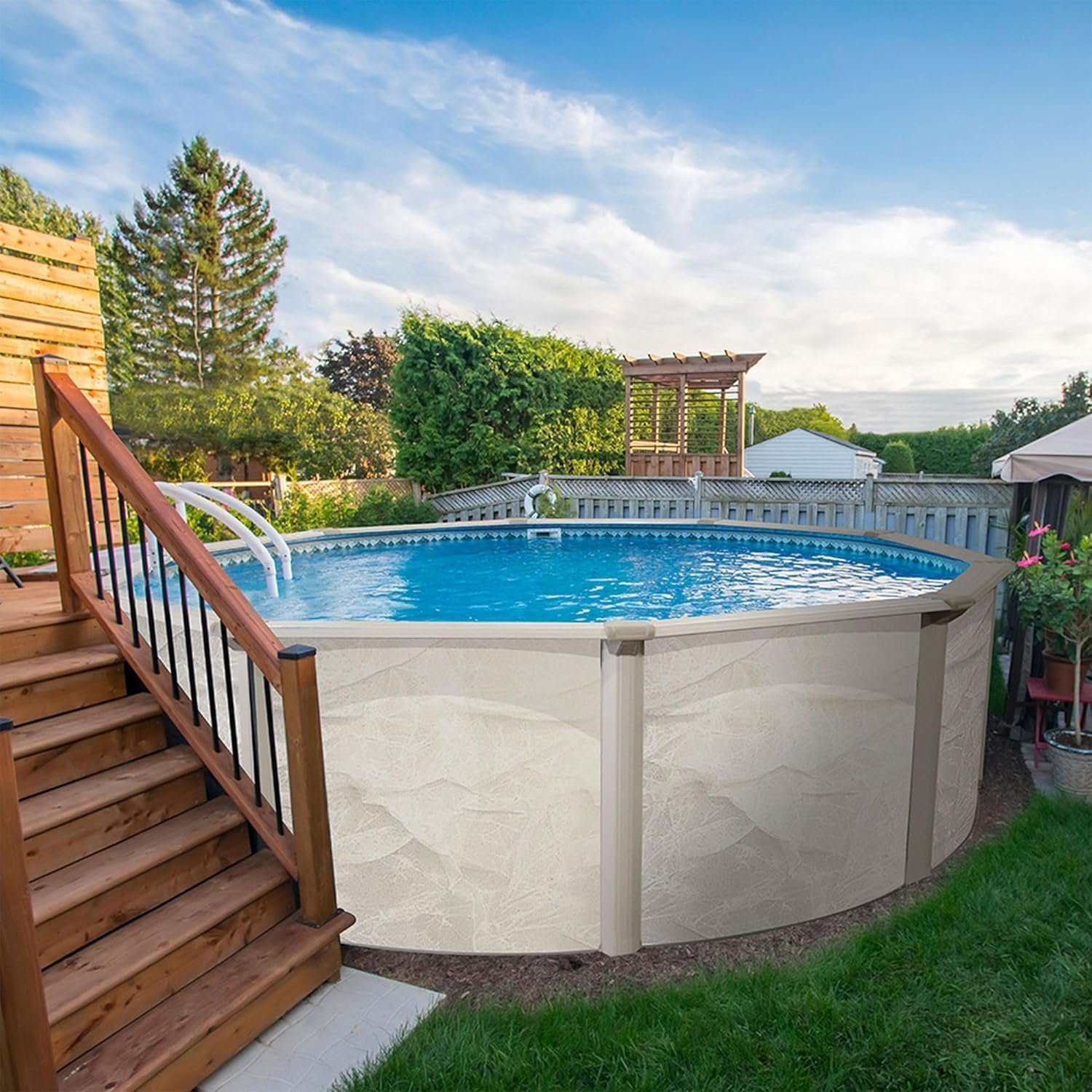 Aquarian 21ft x 52in Round Steel-Frame Above Ground Swimming Pool – Phoenix Series, DIY Outdoor Backyard Pool - Image 4