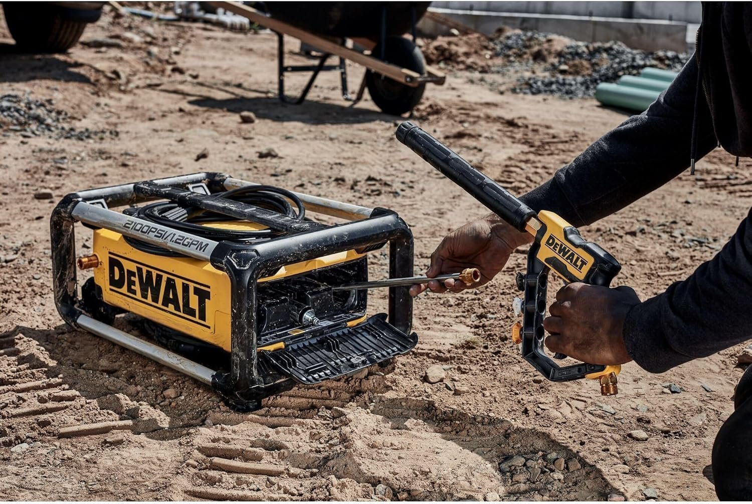 DEWALT Electric Pressure Washer, 2100 PSI, Jobsite Power Washer (DWPW2100) Yellow - Image 8