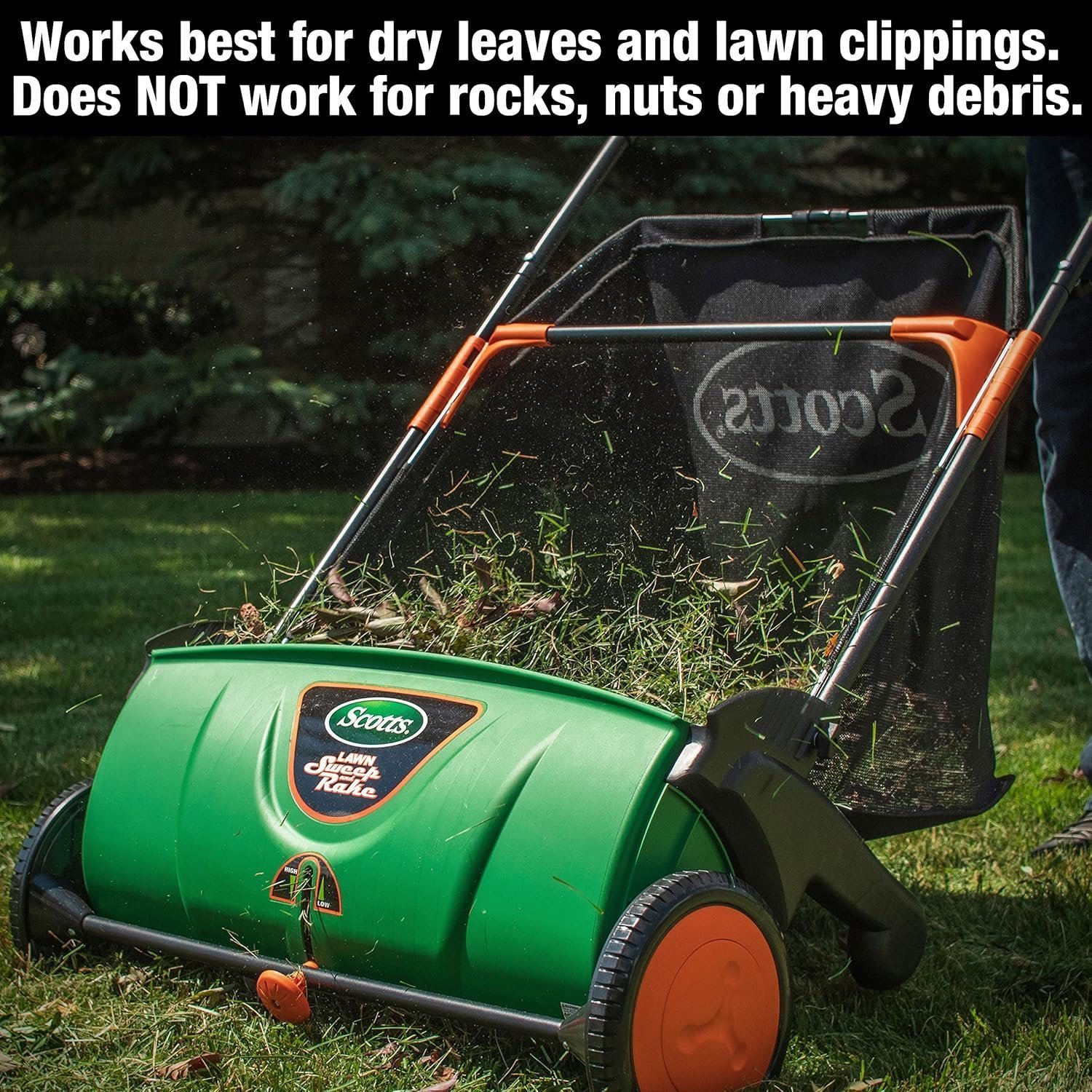Scotts 26 in. Push Lawn Sweeper LSW70026S, Black/Green - Image 7