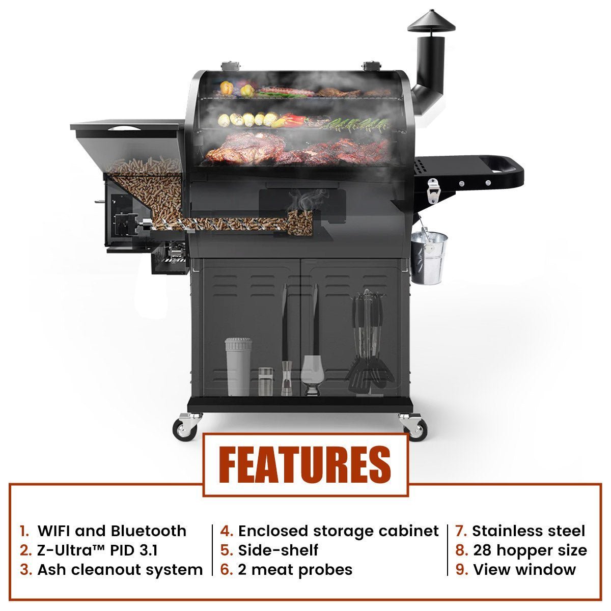 Z Grills BBQ LEGEND 1000D4E WIFI STAINLESS STEEL - Image 2