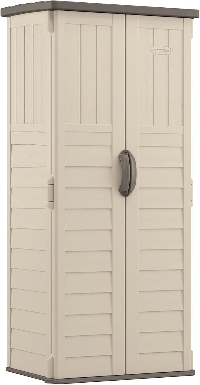 Suncast Vertical Outdoor Storage Shed with All-Weather Construction, Vanilla - Image 5