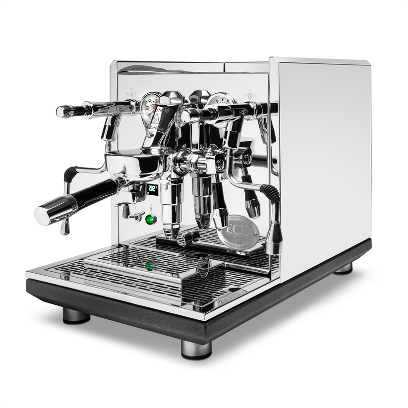 ECM Synchronika II w/ Flow Control | Dual Boiler E61 | Clive Coffee Stainless Steel with Walnut FC - Image 2