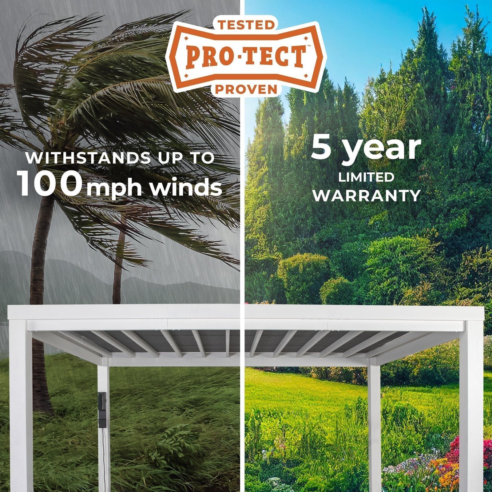 16×12 Windham Modern Steel Pergola - Image 4