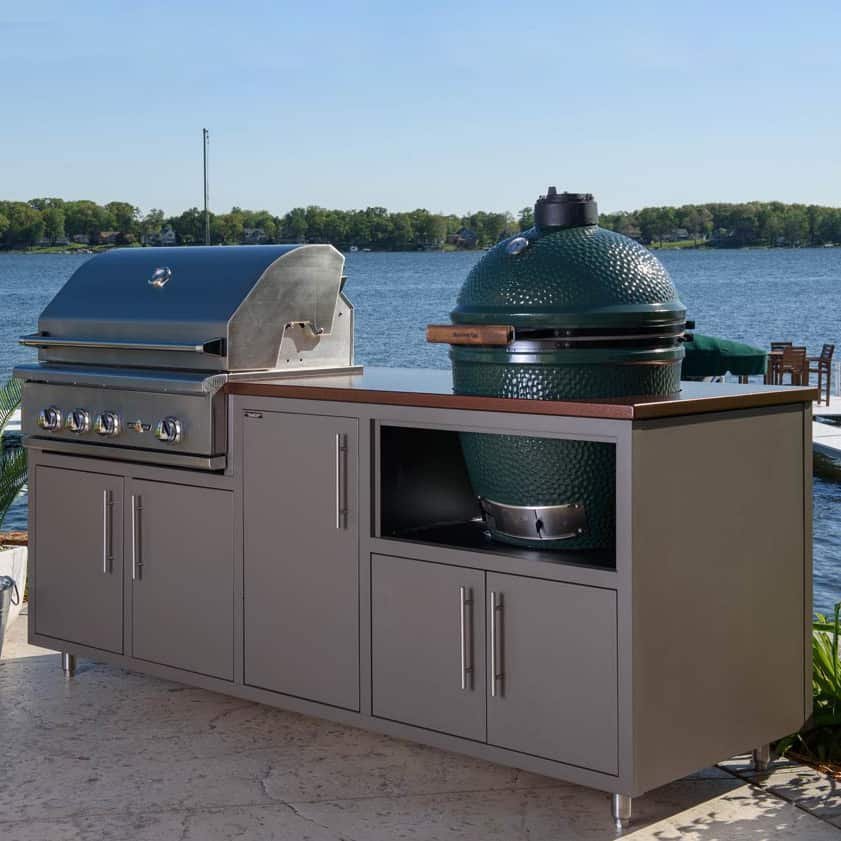 Challenger Designs 83″ Kamado Grill & Built-in Grill Outdoor Kitchen Island - Image 2