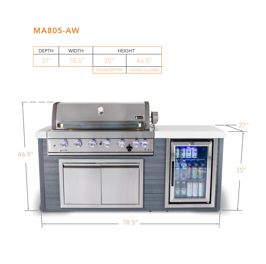Mont Alpi 6-Burner Stainless Steel Artwood Island - Image 3