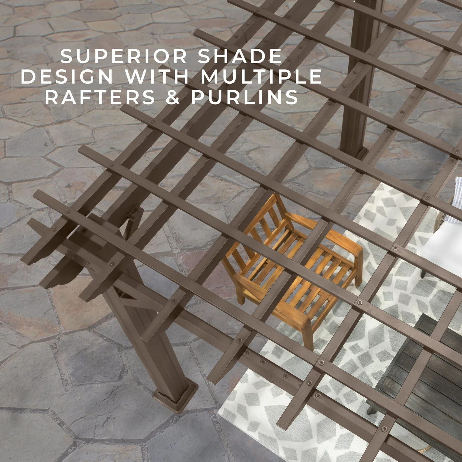 14×10 Ashford Traditional Steel Pergola With Sail Shade Soft Canopy - Image 12