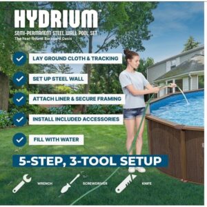 Aquarian Resort Value 24′ Round 52″ Tall Above Ground Pool Package lesecho2452les