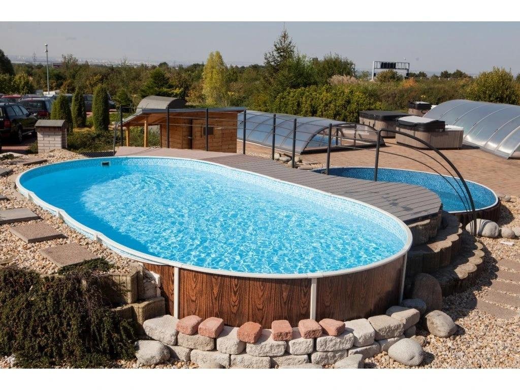 Piscine semi-enterrée et enterrée Azuro en acier 9,1 x 4,6 x 1,2 m - Image 3