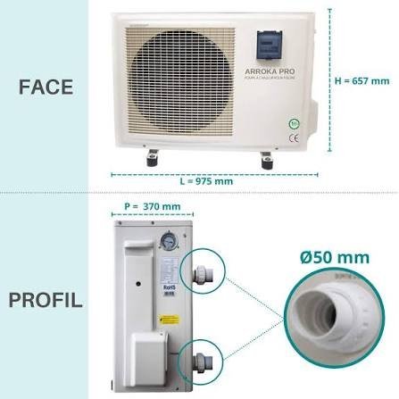 Pompe à chaleur piscine 14 kW Arroka Pro 90 - Image 3
