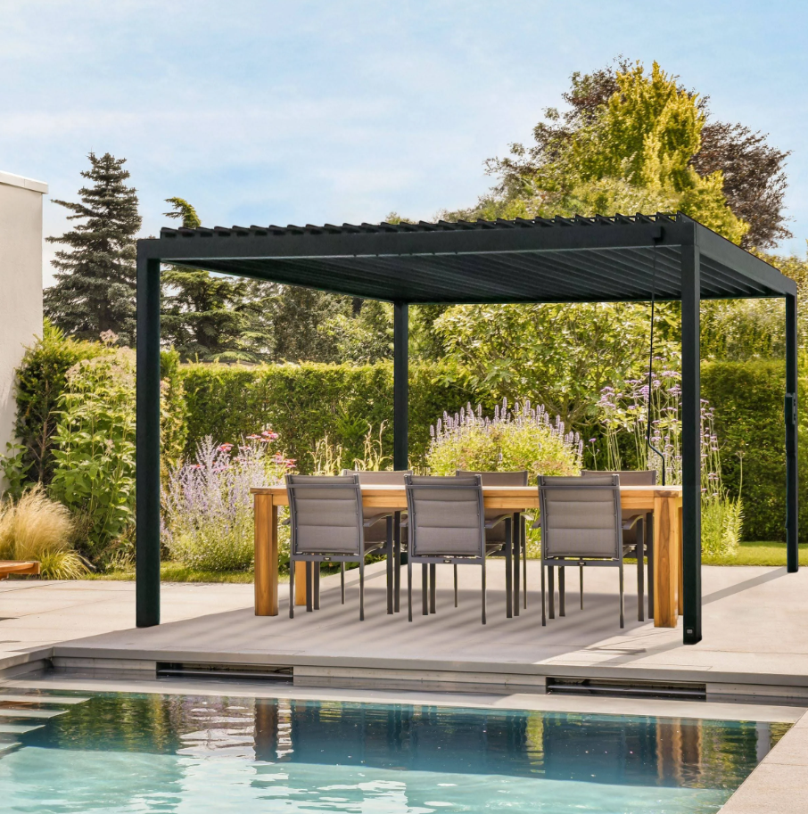 Backyard Discovery Sarasota 16x10 Steel Louvered Pergola with Power - Image 2