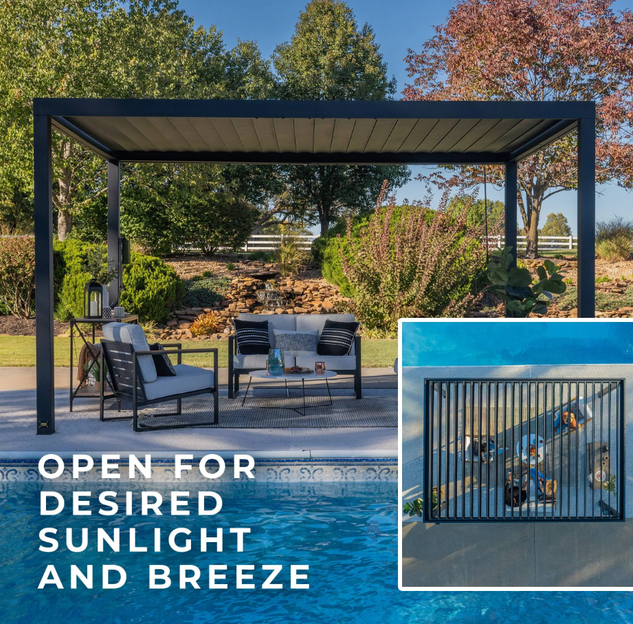 Backyard Discovery Sarasota 16x10 Steel Louvered Pergola with Power - Image 5