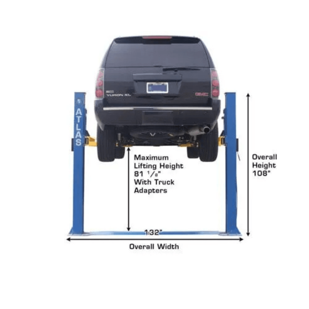 Atlas BP8000 8000 Lb. Capacity Low-Ceiling Baseplate 2-Post Car Lift - Image 3