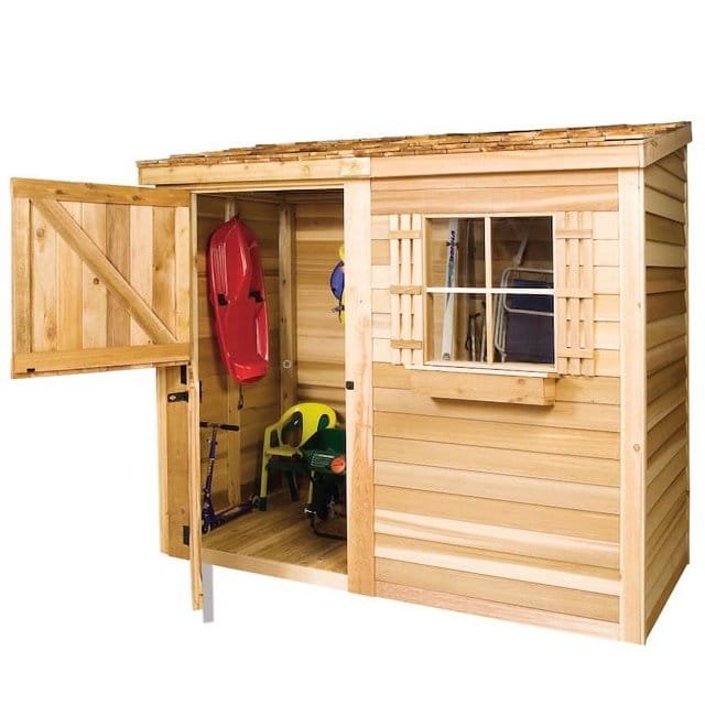 Cedarshed Bayside 8' x 4' Western Red Cedar Lean-To Storage Shed - Image 3