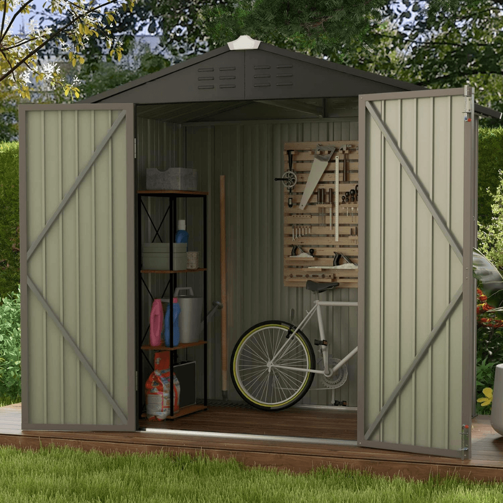 Craftsman 7' x 7' Steel-Reinforced Resin Outdoor Storage Shed with Floor - Image 7