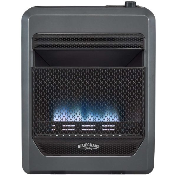 Bluegrass Living 20,000 BTU Natural Gas Ventless Blue Flame Space Heater with Blower and Base Feet B20TNB-BB - Image 3