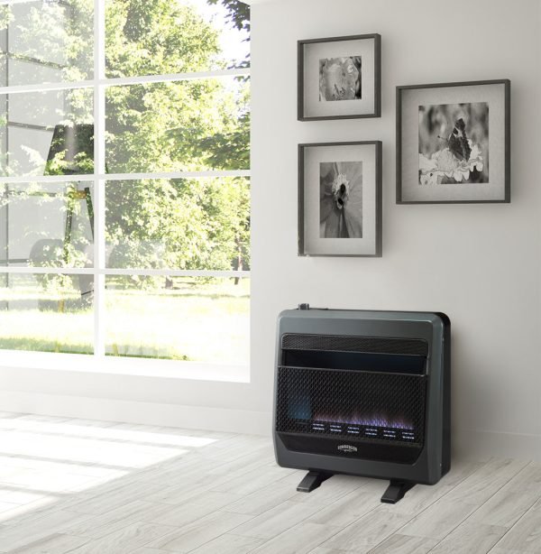 Bluegrass Living 30,000 BTU Natural Gas Ventless Blue Flame Space Heater with Blower and Base Feet B30TNB-BB - Image 4