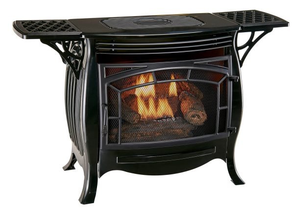 Duluth Forge 26,000 BTU Dual Fuel Ventless Gas Stove FDSR25-GF, Remote Control, Gloss Black Finish - Image 2