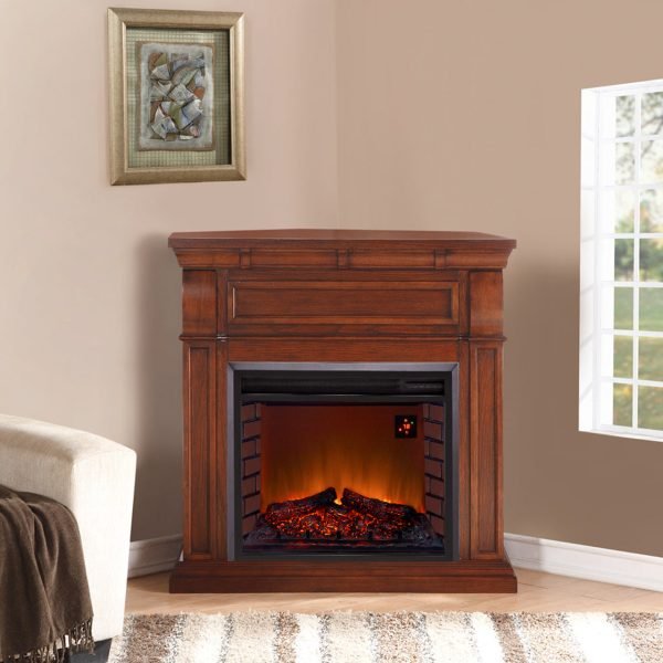 Duluth Forge Auburn Cherry Full Size Electric Fireplace with Wood Mantel - Image 4