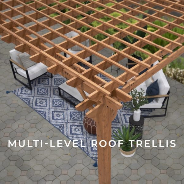 Backyard Discovery Beaumont 14' x 12' Cedar Wood Outdoor Patio Pergola - Image 8