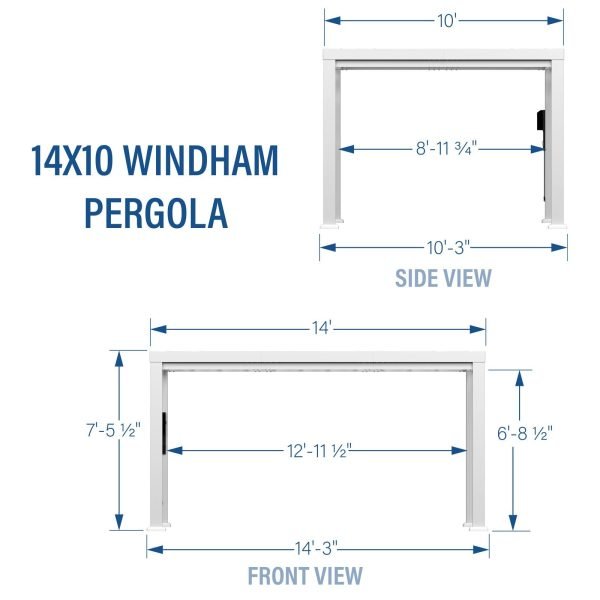Backyard Discovery Windham 14' x 10' White Steel Pergola with Soft Canopy - Image 3