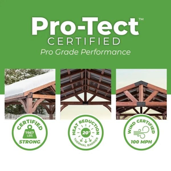 Backyard Discovery Arlington 12' x 12' Cedar Wood Outdoor Patio Gazebo - Image 4
