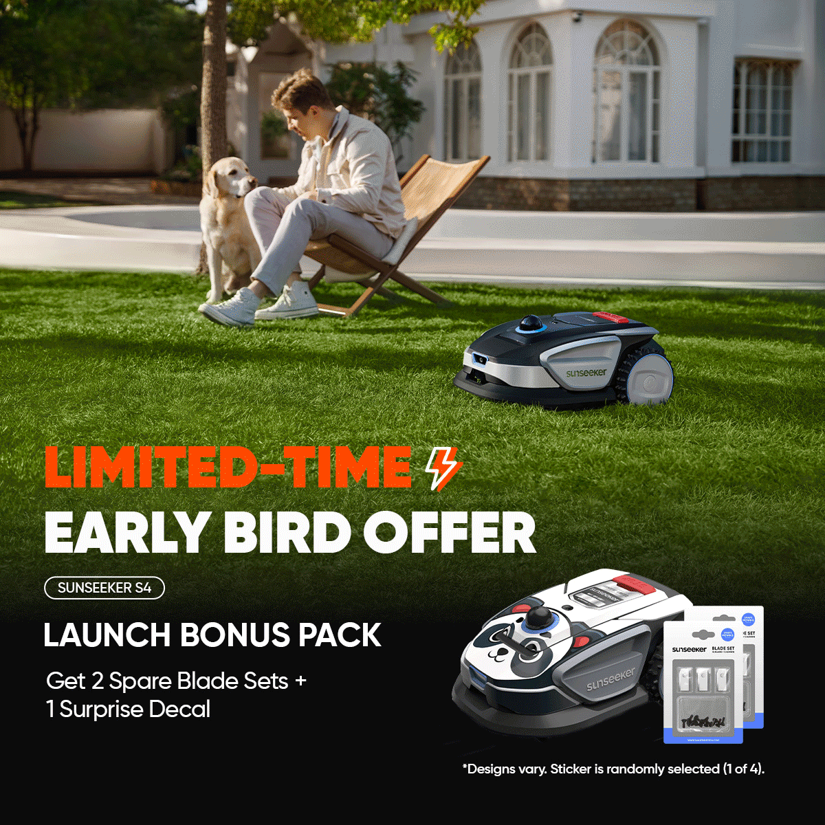 Sunseeker S4 Wire-Free Robot Lawn Mower 0.25 Acre - Image 3